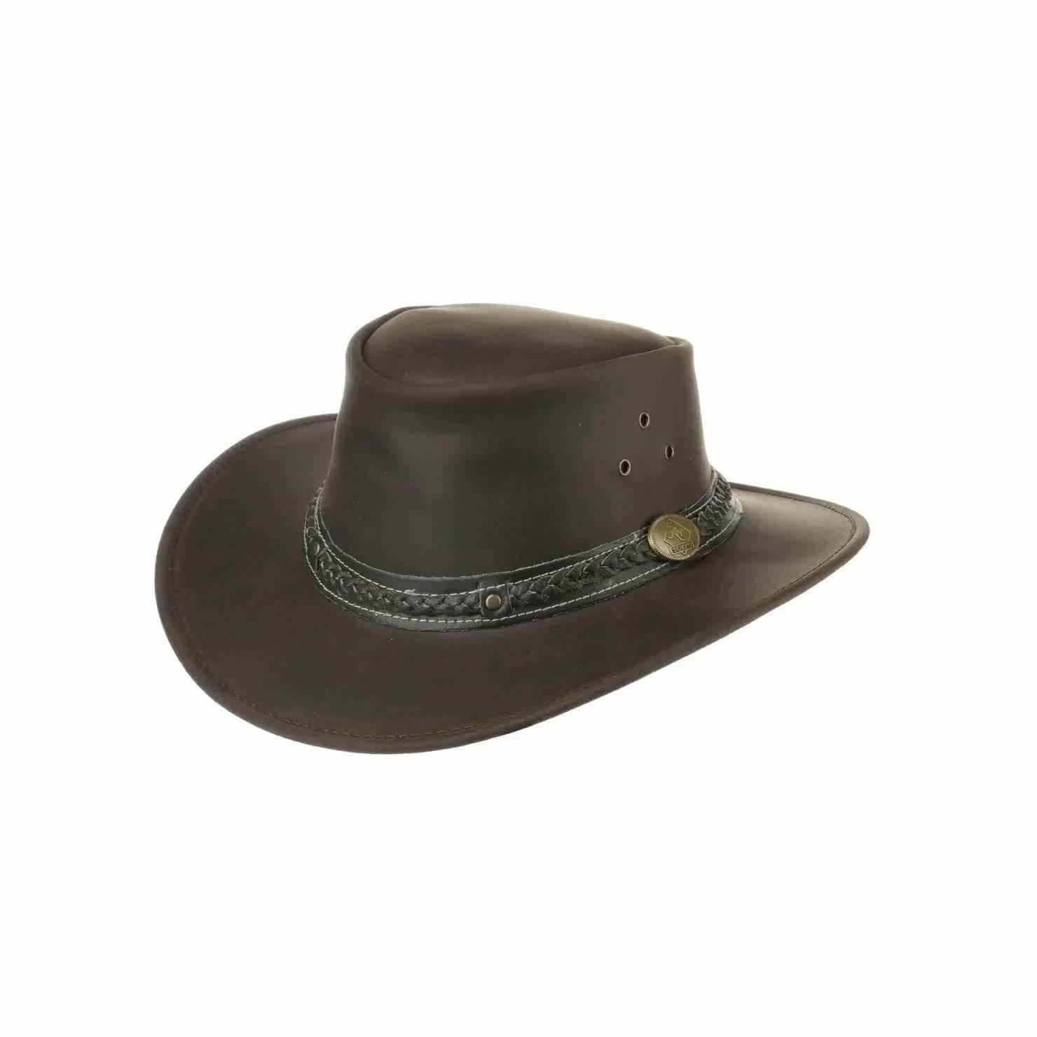 CHAPEAU AUSTRALIEN cuir : Concho chapeau de cuir