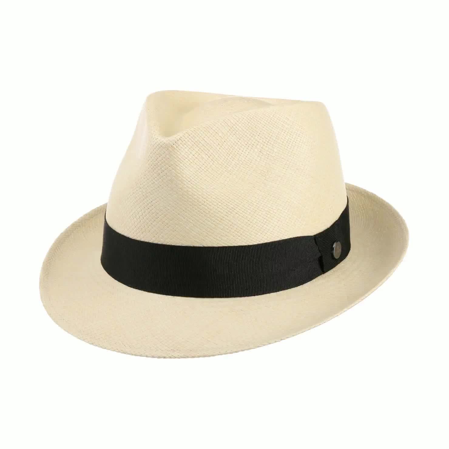 Cappello Fedora Estate Unisex Cappello Trilby In Paglia Naturale Hawkins - Unisex, Stile Fedora, Per Estate, Con Nastro Nero, Taglia Fissa Cappello Trilby Paglia - Foto 7