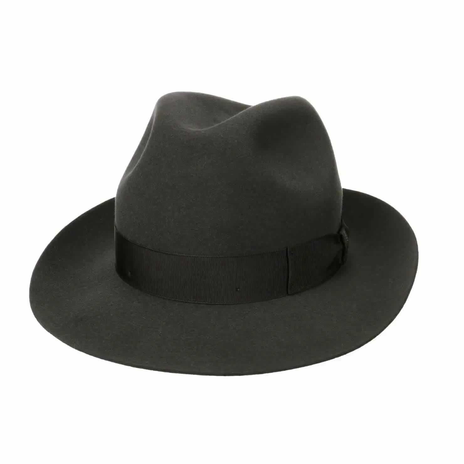 Borsalino Mod. 1867 ダークグレー ハット Marengo Stingy Fur Felt Fedora Hat