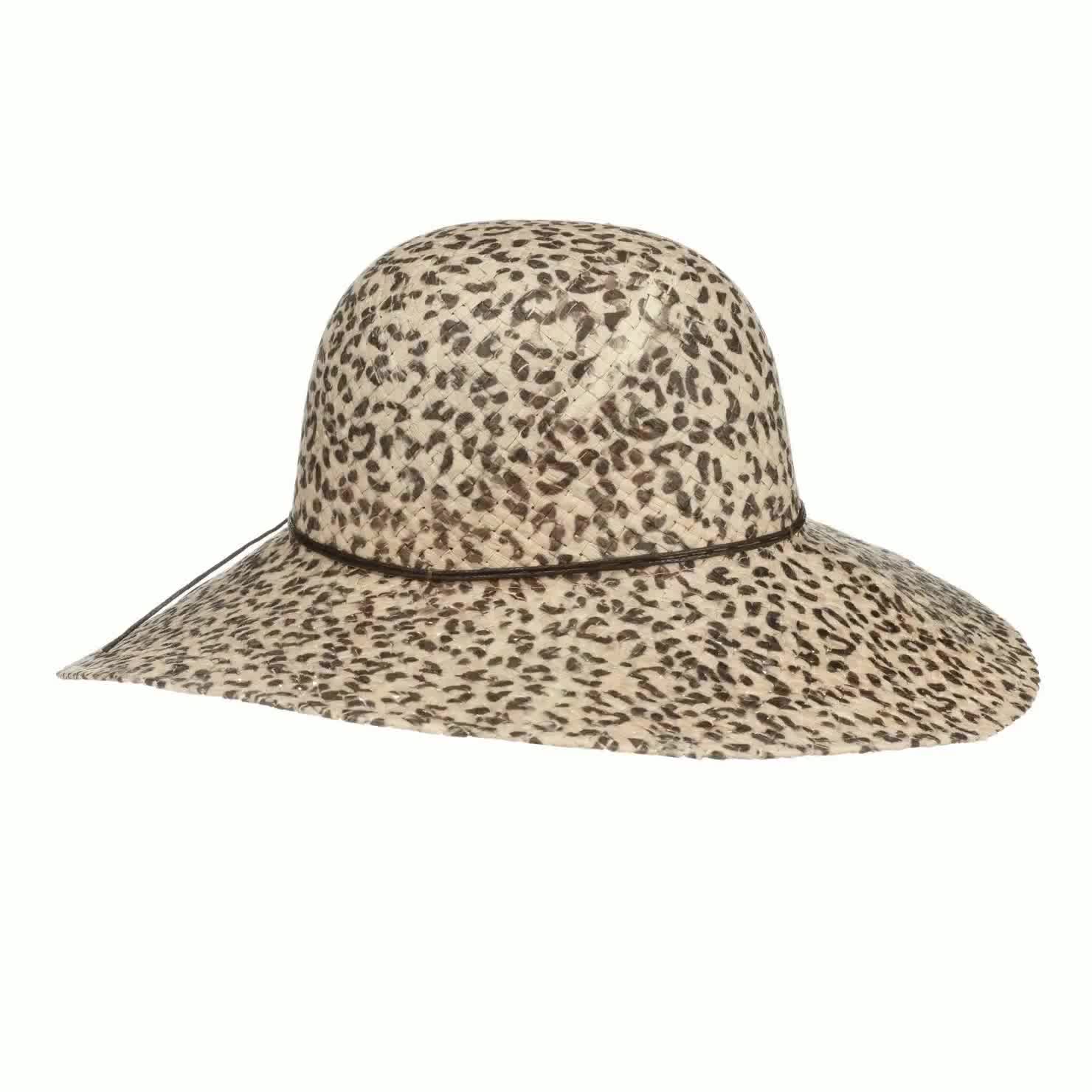 RESORT DERBY LEOPARD CREAM‎ FLOPPY WIDE BRIM HAT display picture 2