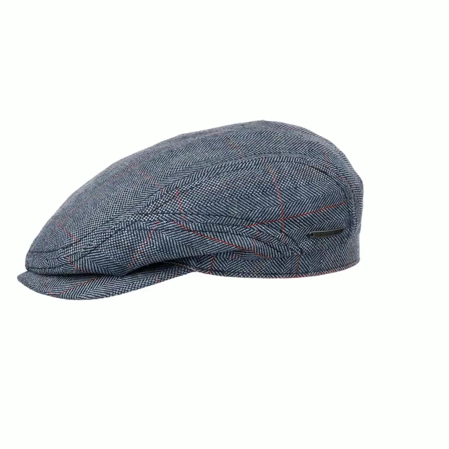 Béret En Cuir 100% Italie - Taille 59, Couleur Noir, Coupe Stetson, Neuf Avec étiquettes