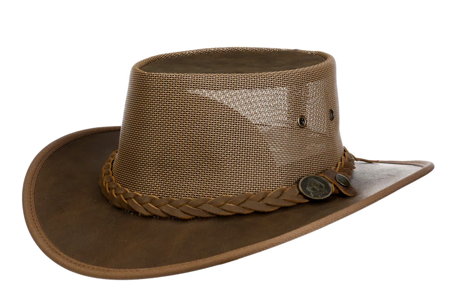 Brandon Mesh Crown Leather Hat by Scippis --> Shop Hats, Beanies