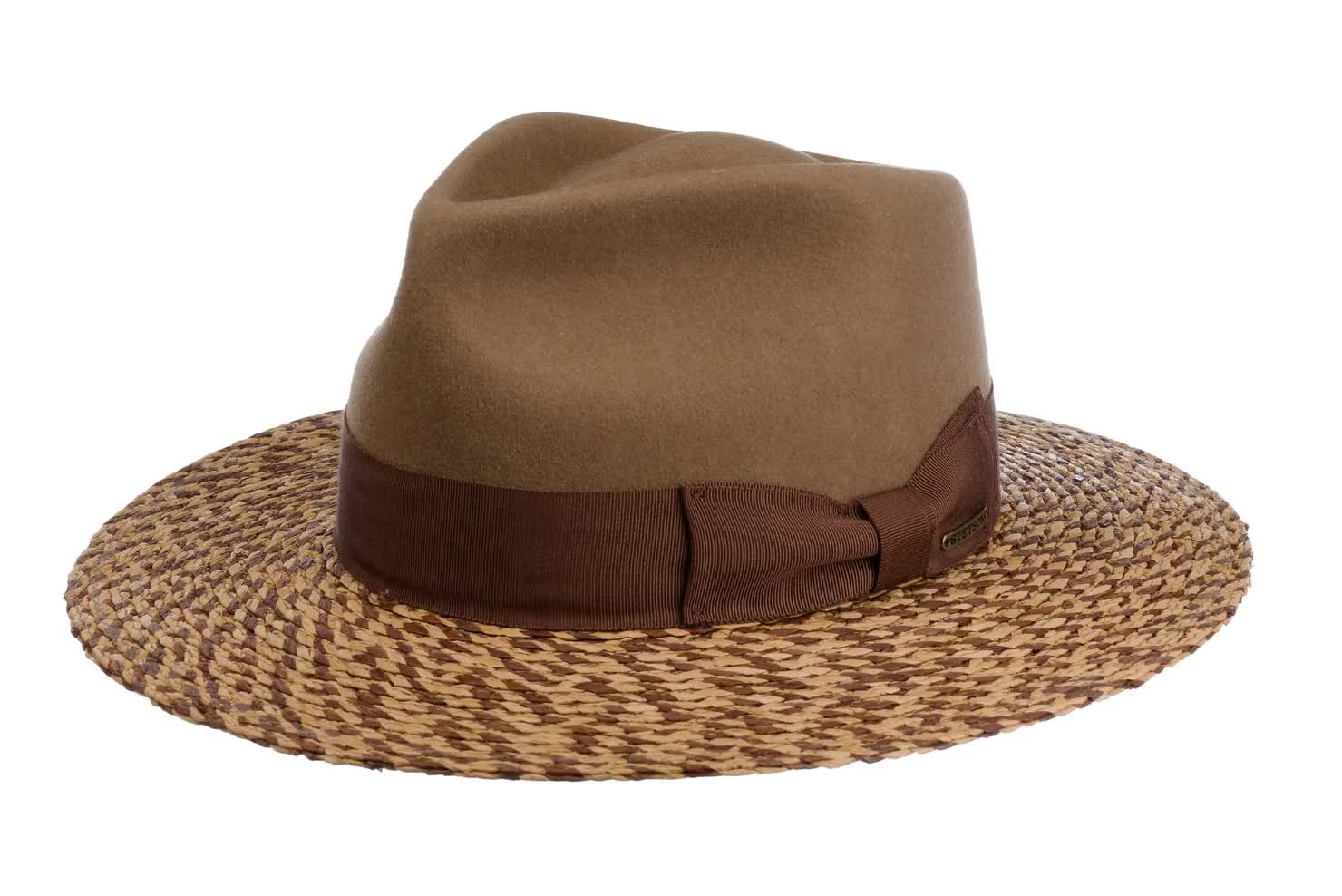 Stetson Cappello In Lana Open Crown Asahi Guard | Unisex, Feltro, Fascia In Pelle, Nero, XL (60-61 Cm)