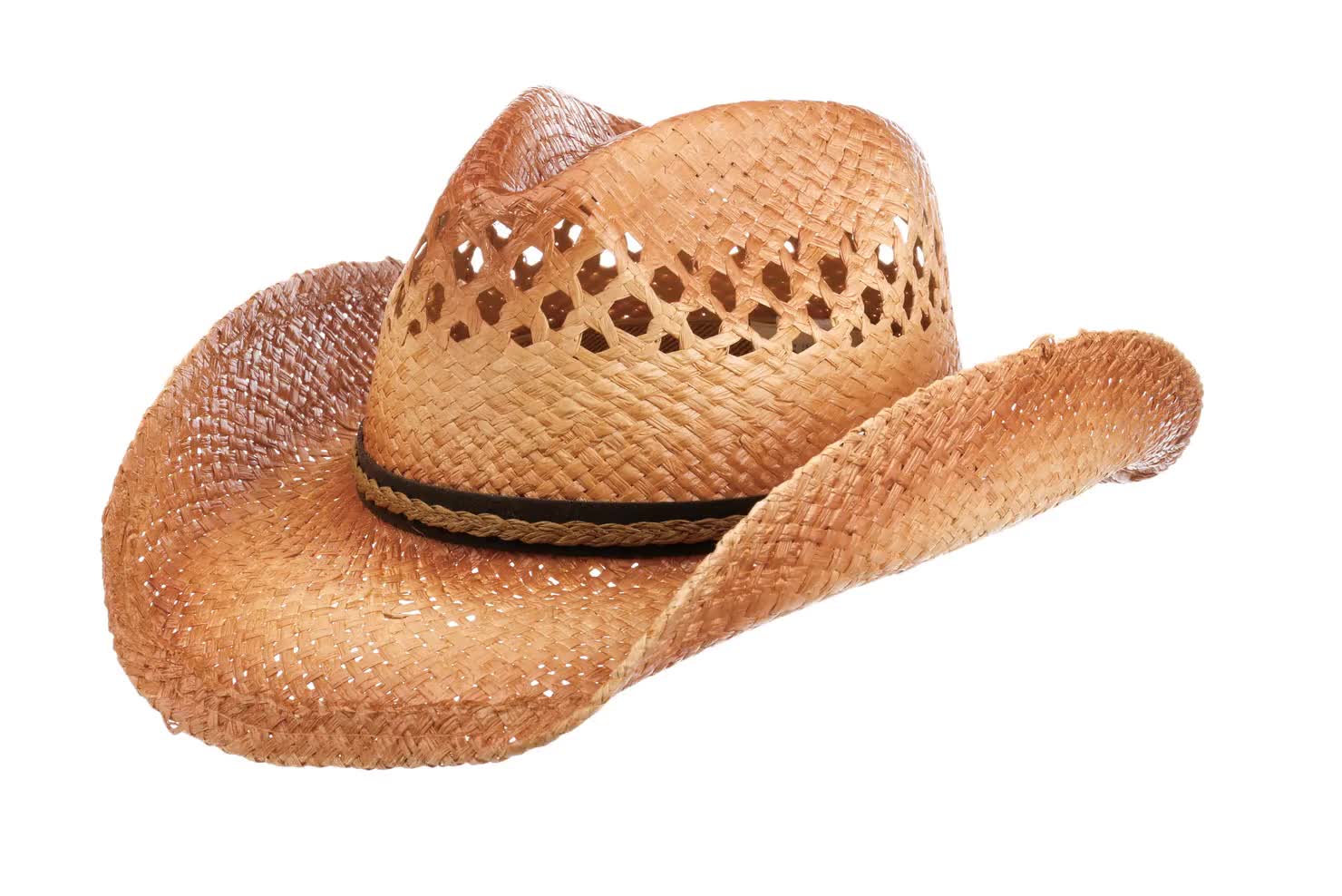 Conner Raffia Straw Cowboy Hat Western Vented Summer Festival Beaded Band Organic Raffia Western Hat by Conner --> Shop Hats, Beanies  main image 3