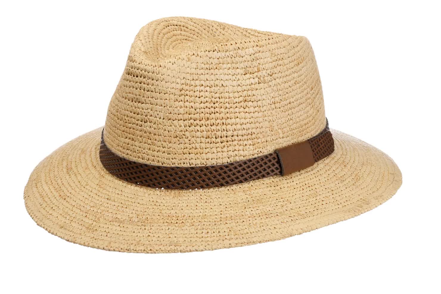 Cappello In Paglia Di Rafia LIERYS Per Donna/uomo - Estivo, Tesa Rialzata, Fascia Multicolore, Per Viaggi E Mare